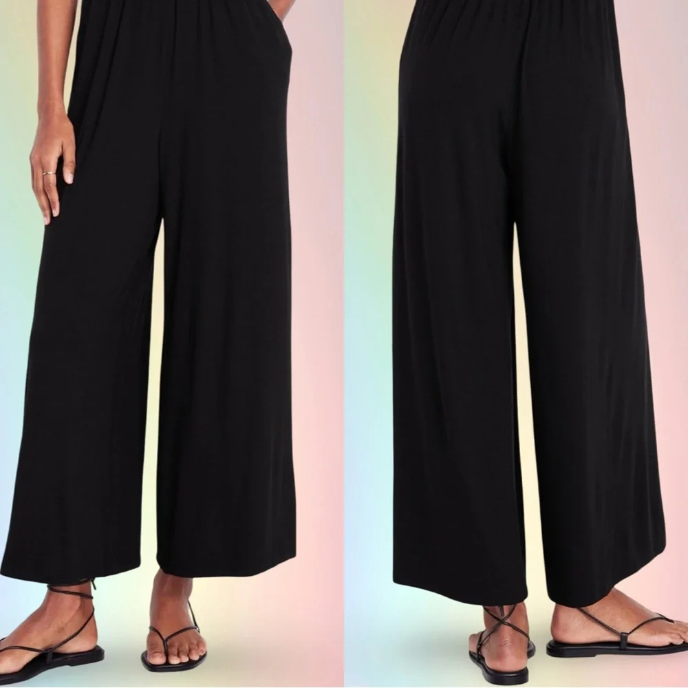 NWTS💓GAP OLD NAVY LG💓BLACK GREEK HALTER STYLE JUMPSUIT ELASTIC WAIST POCKETS - Picture 6 of 14